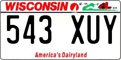 WI license plate 543XUY
