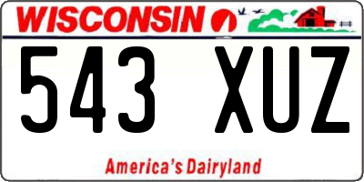 WI license plate 543XUZ