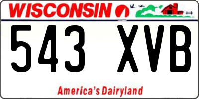 WI license plate 543XVB