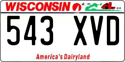WI license plate 543XVD