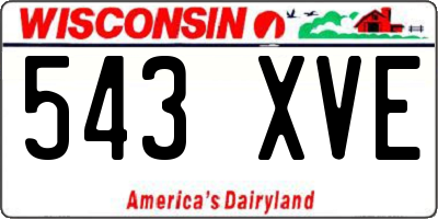 WI license plate 543XVE