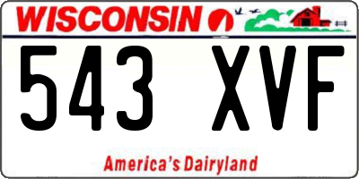 WI license plate 543XVF