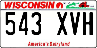 WI license plate 543XVH