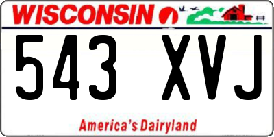 WI license plate 543XVJ