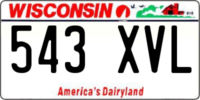 WI license plate 543XVL