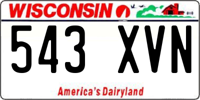 WI license plate 543XVN
