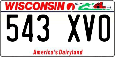 WI license plate 543XVO
