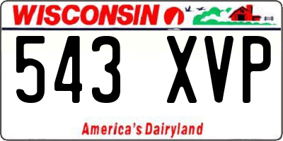 WI license plate 543XVP