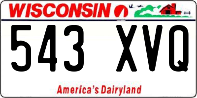 WI license plate 543XVQ