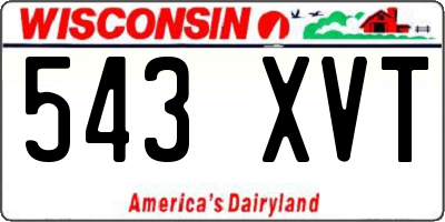 WI license plate 543XVT