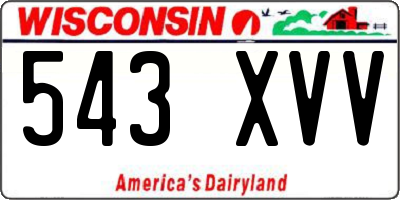 WI license plate 543XVV