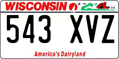 WI license plate 543XVZ