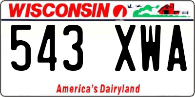 WI license plate 543XWA