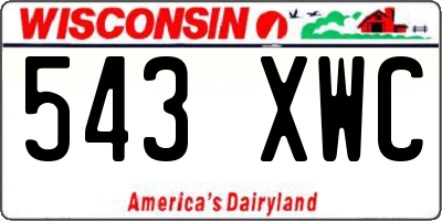 WI license plate 543XWC