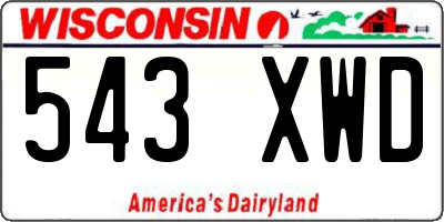 WI license plate 543XWD