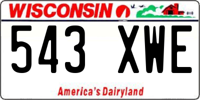 WI license plate 543XWE