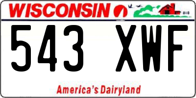 WI license plate 543XWF