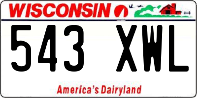 WI license plate 543XWL