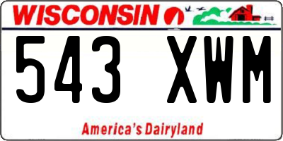 WI license plate 543XWM