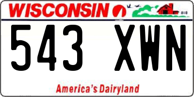 WI license plate 543XWN