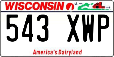 WI license plate 543XWP