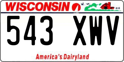 WI license plate 543XWV