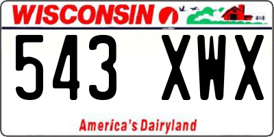 WI license plate 543XWX