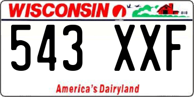 WI license plate 543XXF