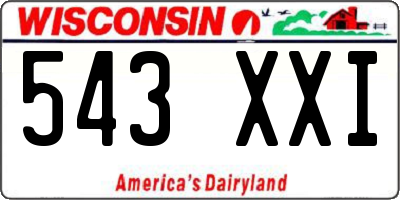 WI license plate 543XXI