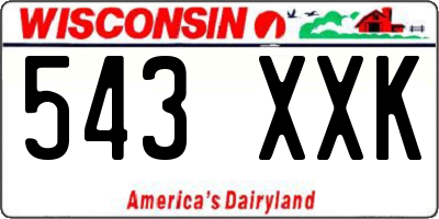 WI license plate 543XXK