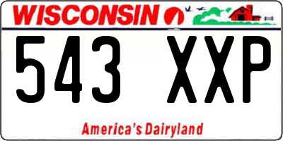 WI license plate 543XXP