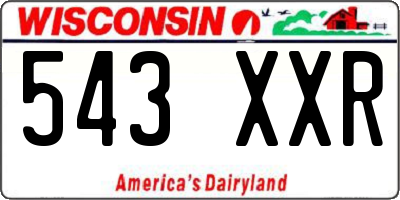 WI license plate 543XXR