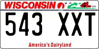 WI license plate 543XXT