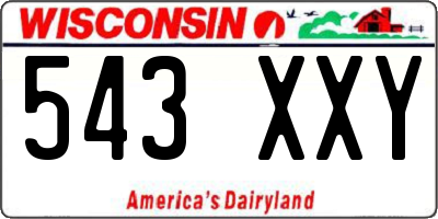 WI license plate 543XXY