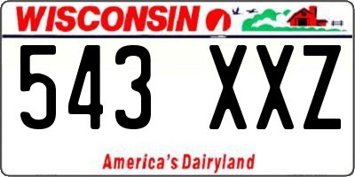 WI license plate 543XXZ