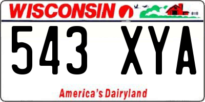 WI license plate 543XYA