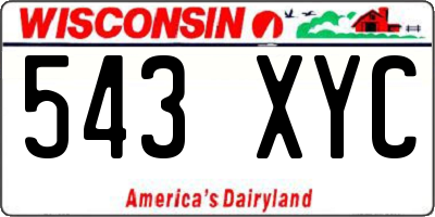 WI license plate 543XYC