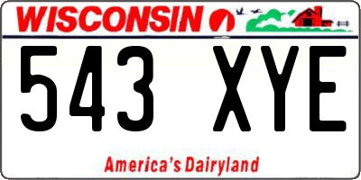 WI license plate 543XYE