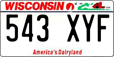 WI license plate 543XYF