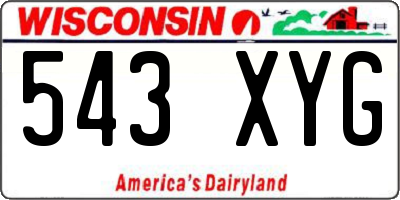 WI license plate 543XYG