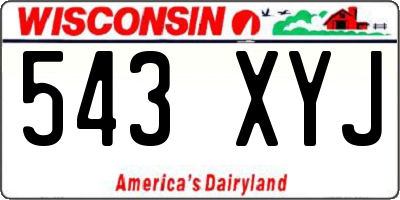WI license plate 543XYJ
