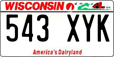WI license plate 543XYK