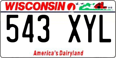 WI license plate 543XYL