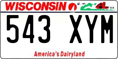 WI license plate 543XYM