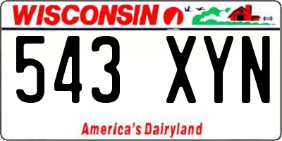 WI license plate 543XYN
