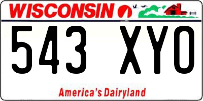WI license plate 543XYO