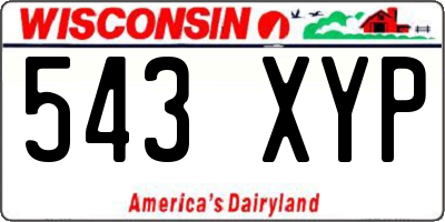 WI license plate 543XYP