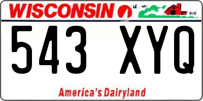 WI license plate 543XYQ