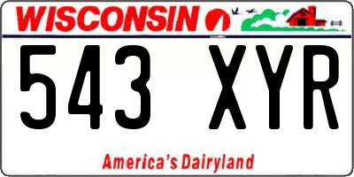WI license plate 543XYR