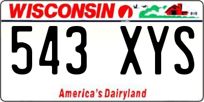 WI license plate 543XYS